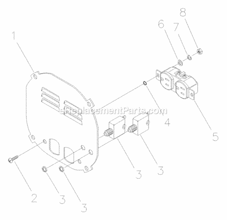 Control_Panel Diagram and Parts List for 1800-0  Briggs and Stratton Generator